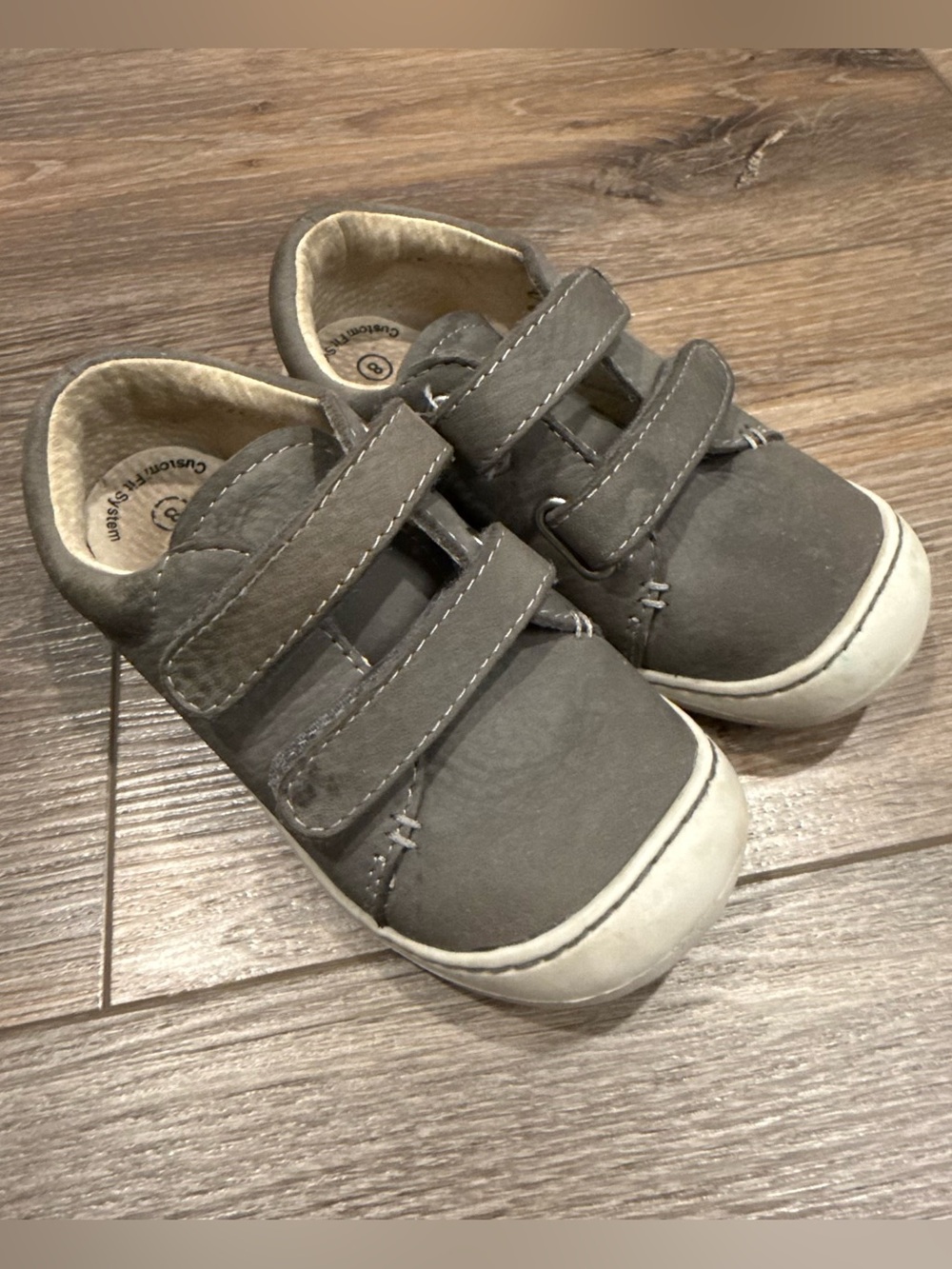 Foamtreads Gray Double-Strap Henry Toddler Sneakers